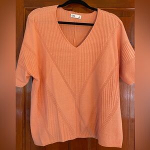 Croft & Barrow short sleeve peach colored sweater